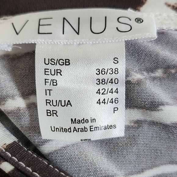 Venus Cream & Brown Zebra Print V-neck Short Sleeved Romper, S - Picture 7 of 10